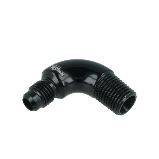 BOOST products Adapter -4 AN male to NPT 1/4" male - 90° - black