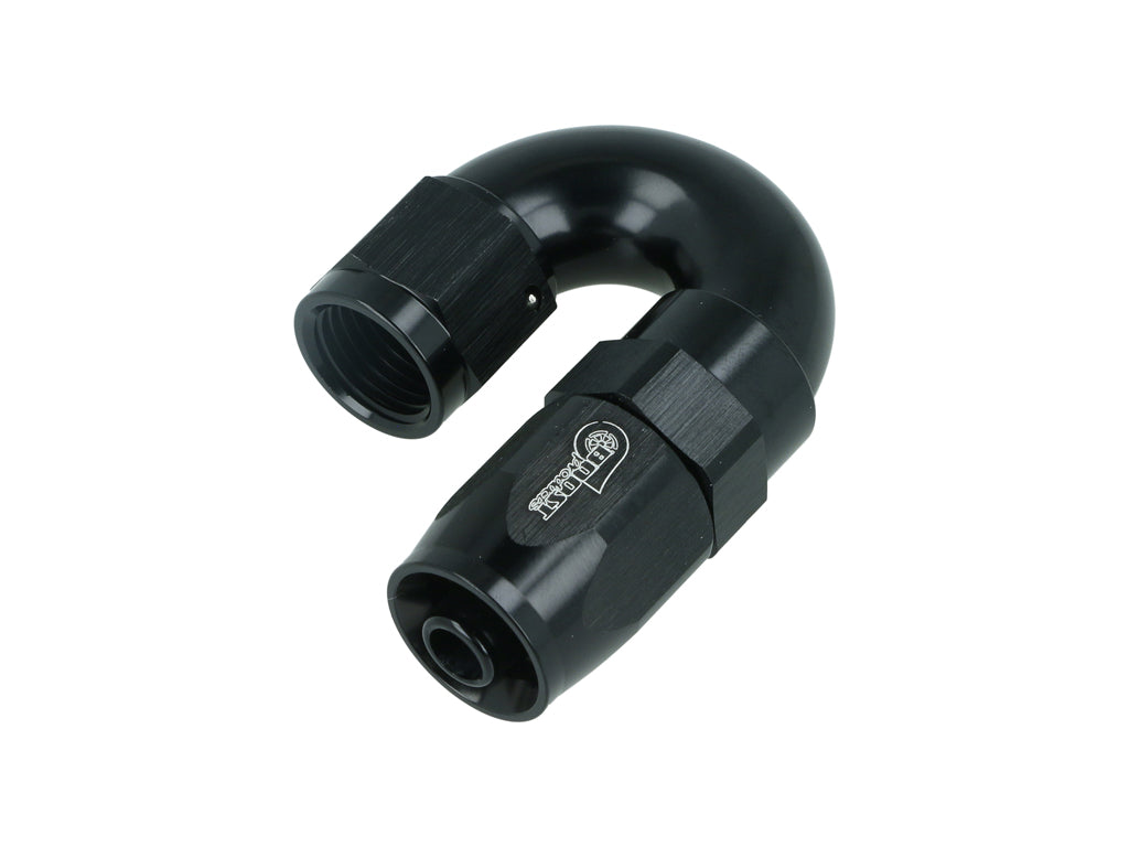 BOOST Products High Flow Swivel Hose End -06 AN - 180 degree, black