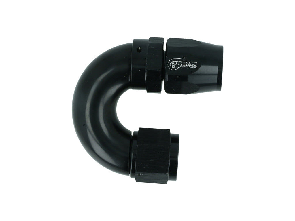 BOOST Products High Flow Swivel Hose End -10 AN - 180 degree, black