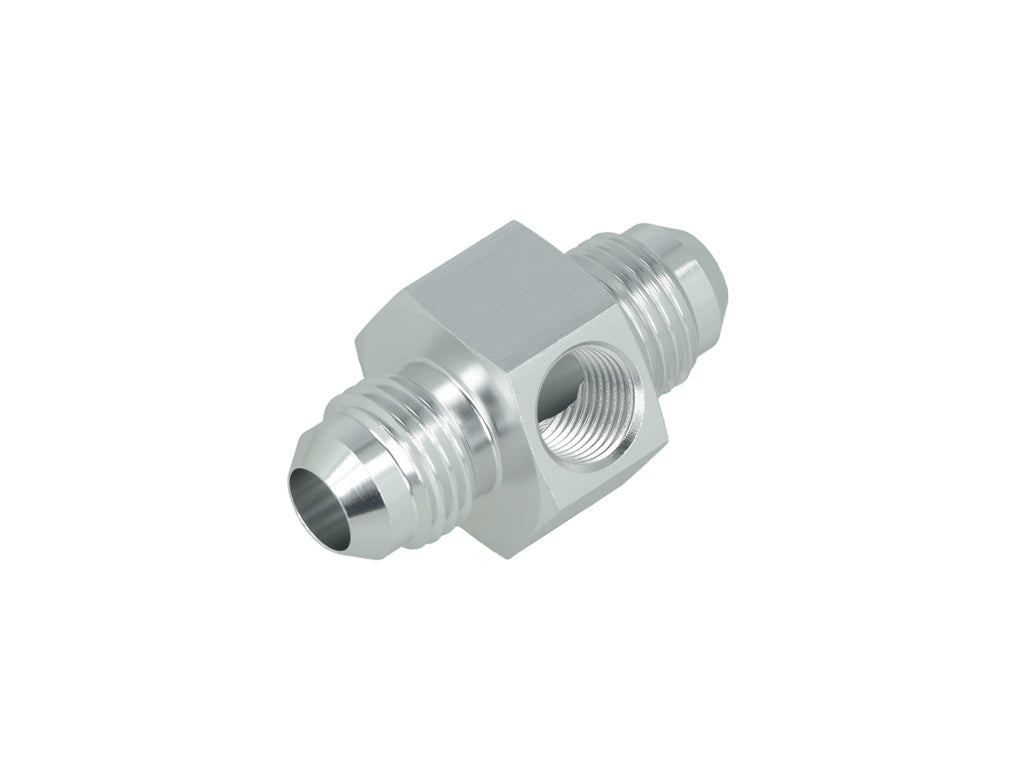 BOOST Products Adapter -06 AN male to -06 AN male with Port 1/8" NPT, silver
