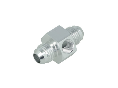 BOOST Products Adapter -06 AN male to -06 AN male with Port 1/8" NPT, silver