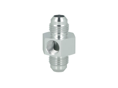 BOOST Products Adapter -06 AN male to -06 AN male with Port 1/8" NPT, silver