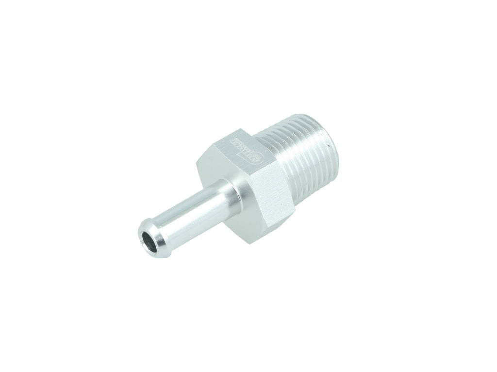 BOOST Products Screw-in Adapter 3/8" NPT male to Hose Connection 8mm (0.325"), silver