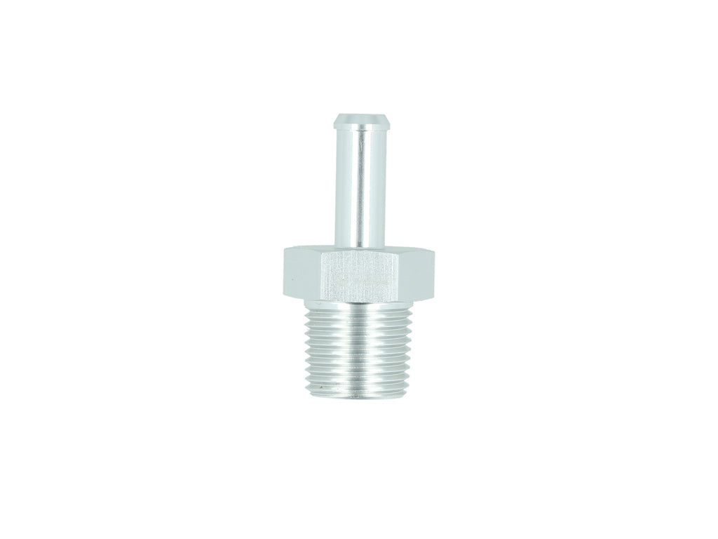 BOOST Products Screw-in Adapter 3/8" NPT male to Hose Connection 8mm (0.325"), silver
