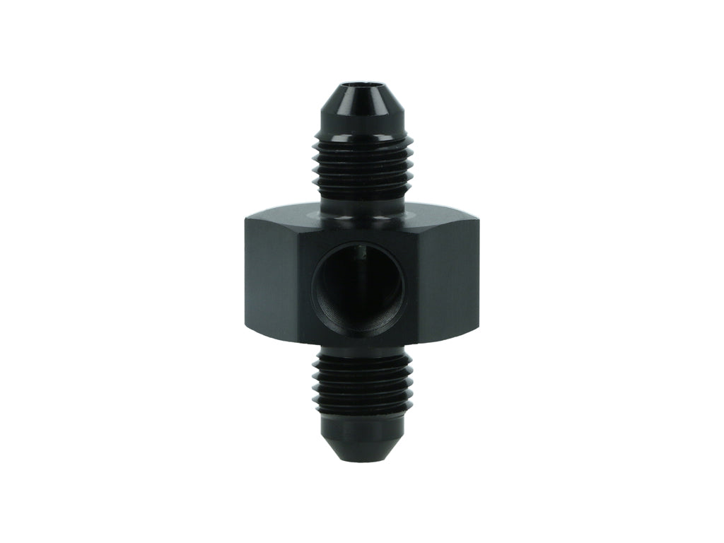BOOST Products Adapter -04 AN male to -04 AN male with Port 1/8" NPT, black