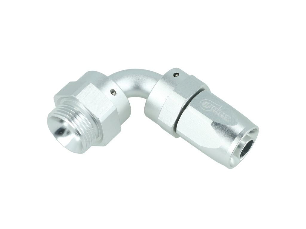 BOOST Products Swivel Hose End -08 AN to M22x1.5mm male with O-Ring - 90 degree, silver