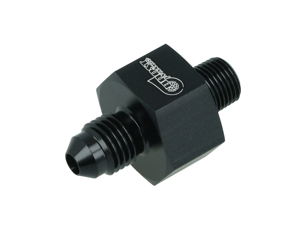 BOOST Products Adapter -04 AN male to 1/8" NPT male with Port 1/8" NPT, black