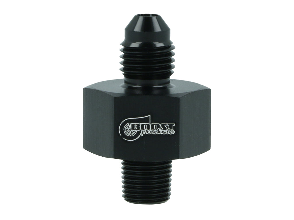 BOOST Products Adapter -04 AN male to 1/8" NPT male with Port 1/8" NPT, black