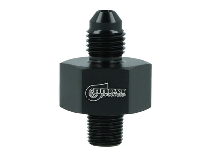 BOOST Products Adapter -04 AN male to 1/8" NPT male with Port 1/8" NPT, black
