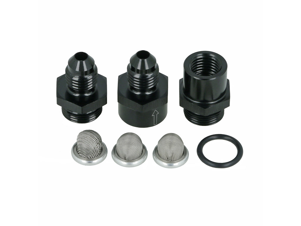 BOOST Products Turbocharger Oil Filter Kit -06 AN (Micron 30/80/150), black