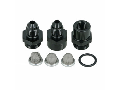 BOOST Products Turbocharger Oil Filter Kit -06 AN (Micron 30/80/150), black