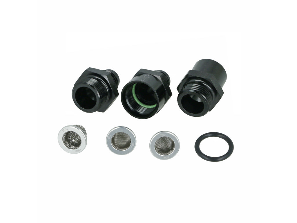 BOOST Products Turbocharger Oil Filter Kit -06 AN (Micron 30/80/150), black