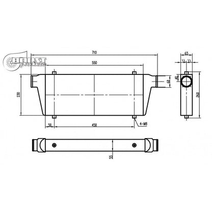 BOOST Products Competition Intercooler 22" x 9" x 3" with 2.36" I/O - 500 HP