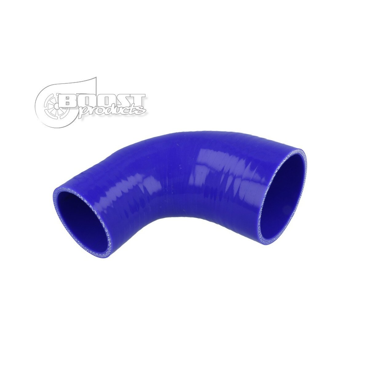 BOOST Products Silicone Reducer Elbow 90 degree, 89mm (3.5") - 80mm (3.15") ID, blue
