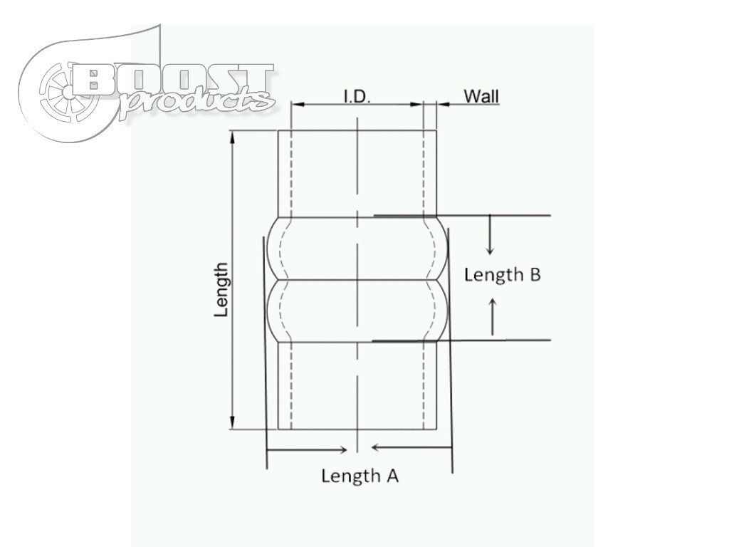 BOOST Products Silicone Coupler with Double Hump, 60mm (2.36") ID, black