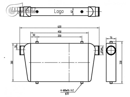 BOOST Products Competition Intercooler 18" x 12" x 3" with 3" I/O - 450 HP