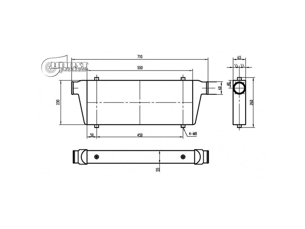 BOOST Products Competition Intercooler 22" x 9" x 3" with 2.36" I/O - 500 HP