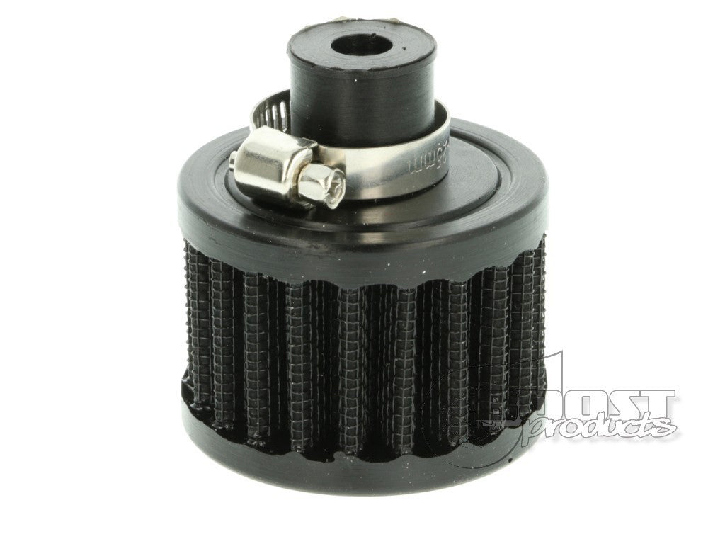 BOOST Products Crankcase Breather Filter with 9mm (0.35") ID Connection, black