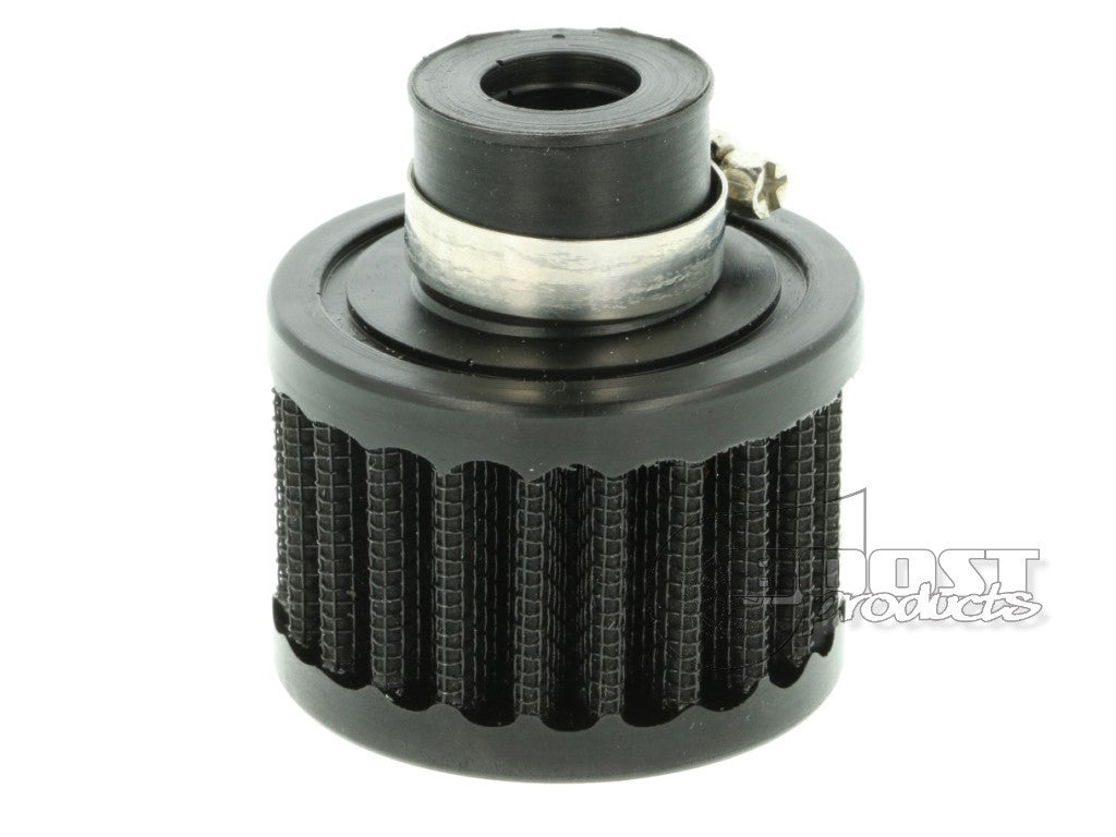 BOOST Products Crankcase Breather Filter with 25mm (1.0") ID Connection, black