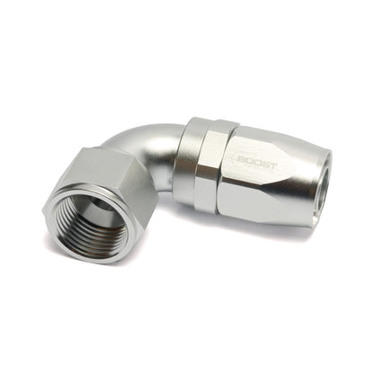 BOOST Products High Flow Swivel Hose End -12 AN - 90 degree, silver