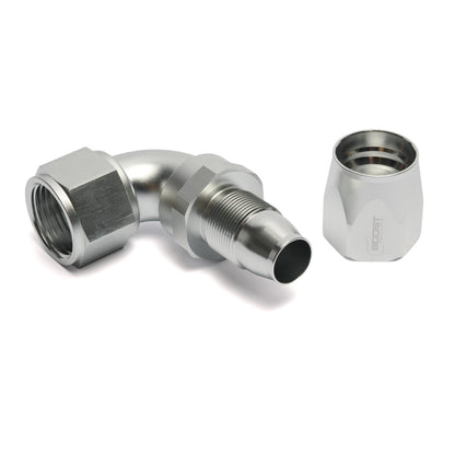 BOOST Products High Flow Swivel Hose End -12 AN - 90 degree, silver