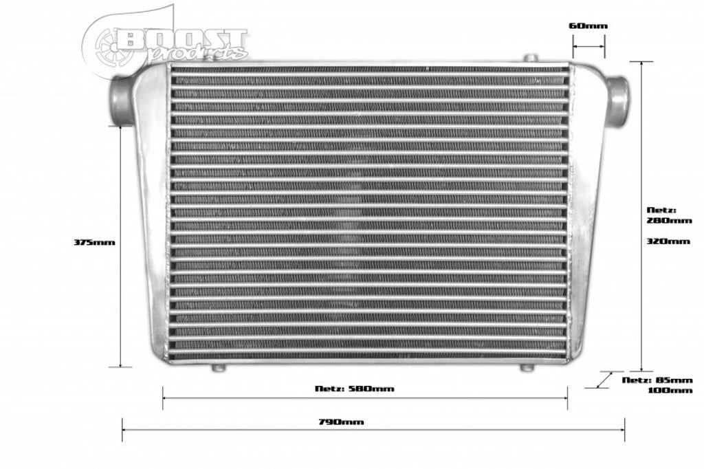 BOOST Products Competition Intercooler 1000HP 24" x 18" x 4" with 3" I/O OD