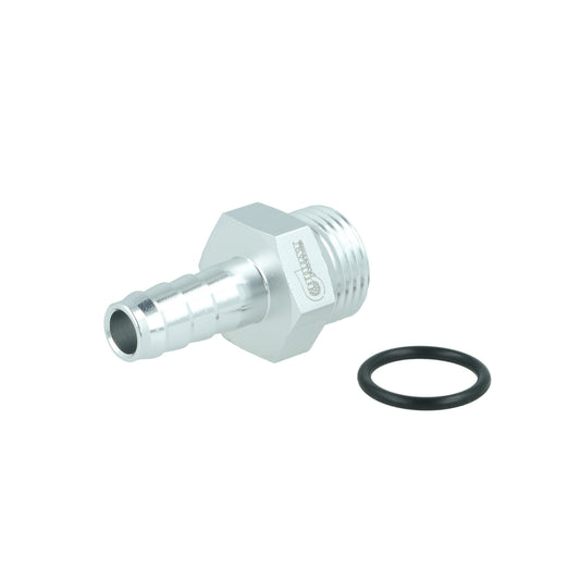 BOOST Products Screw-in Adapter ORB -08 AN male to Barb 10mm (0.4"), silver