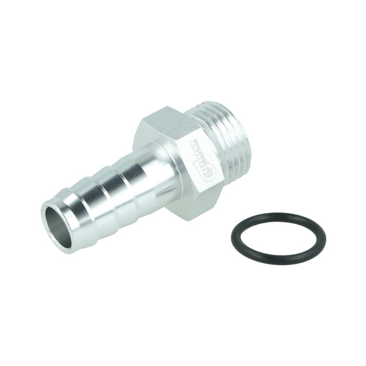 BOOST Products Screw-in Adapter ORB -08 AN male to Barb 13mm (0.5"), silver