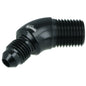 BOOST Products Adapter -04 AN male to 1/4" NPT male - 45 degree, black