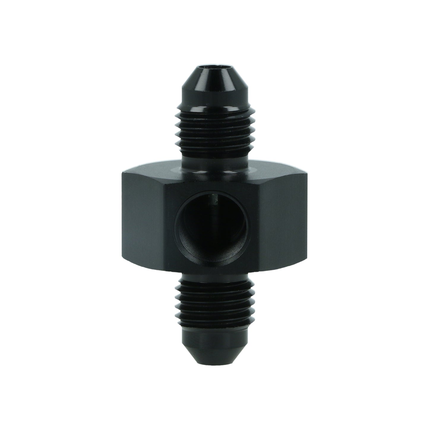 BOOST Products Adapter -04 AN male to -04 AN male with Port 1/8" NPT, black