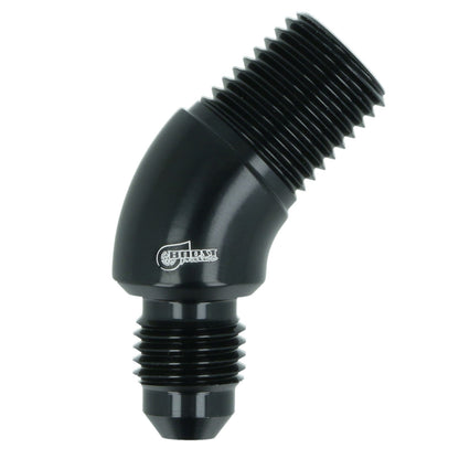 BOOST Products Adapter -04 AN male to 1/4" NPT male - 45 degree, black