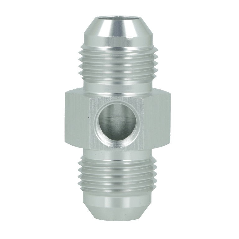 BOOST Products Adapter -08 AN male to -08 AN male with Port 1/8" NPT, silver