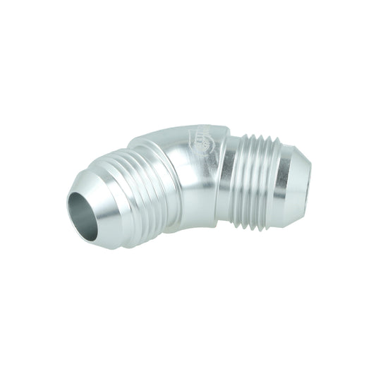 BOOST Products High Flow Adapter Union -08 AN male to -08 AN male - 45 degree, silver