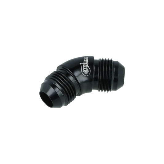 BOOST Products High Flow Adapter Union -08 AN male to -08 AN male - 45 degree, black
