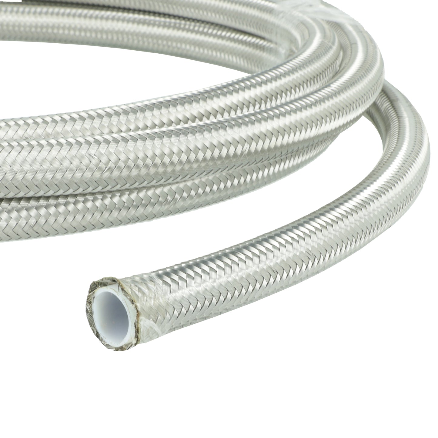 BOOST Products PTFE Hydraulic Hose -04 AN - 10ft (3m), stainless Steel