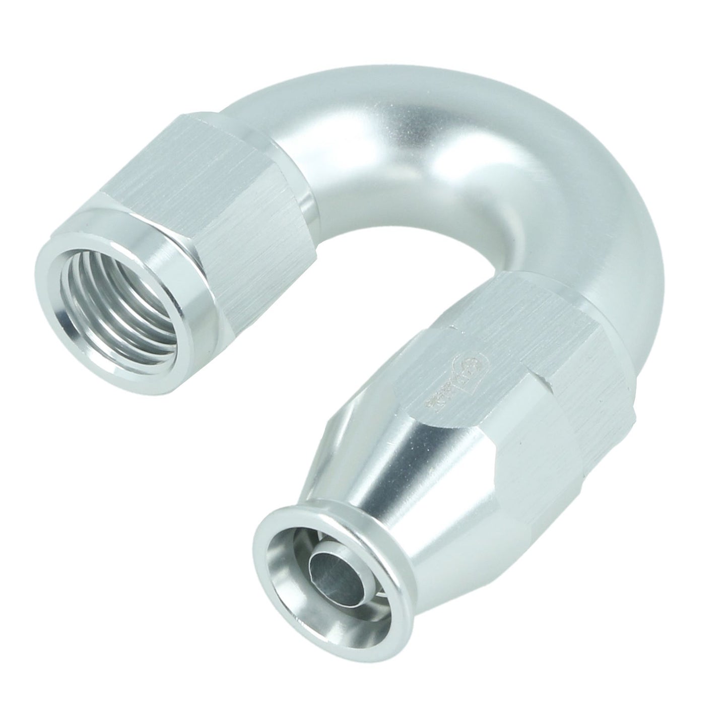 BOOST Products High Flow PTFE Swivel Hose End -04 AN - 180 degree, silver