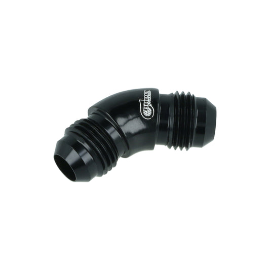 BOOST Products High Flow Adapter Union -06 AN male to -06 AN male - 45 degree, black