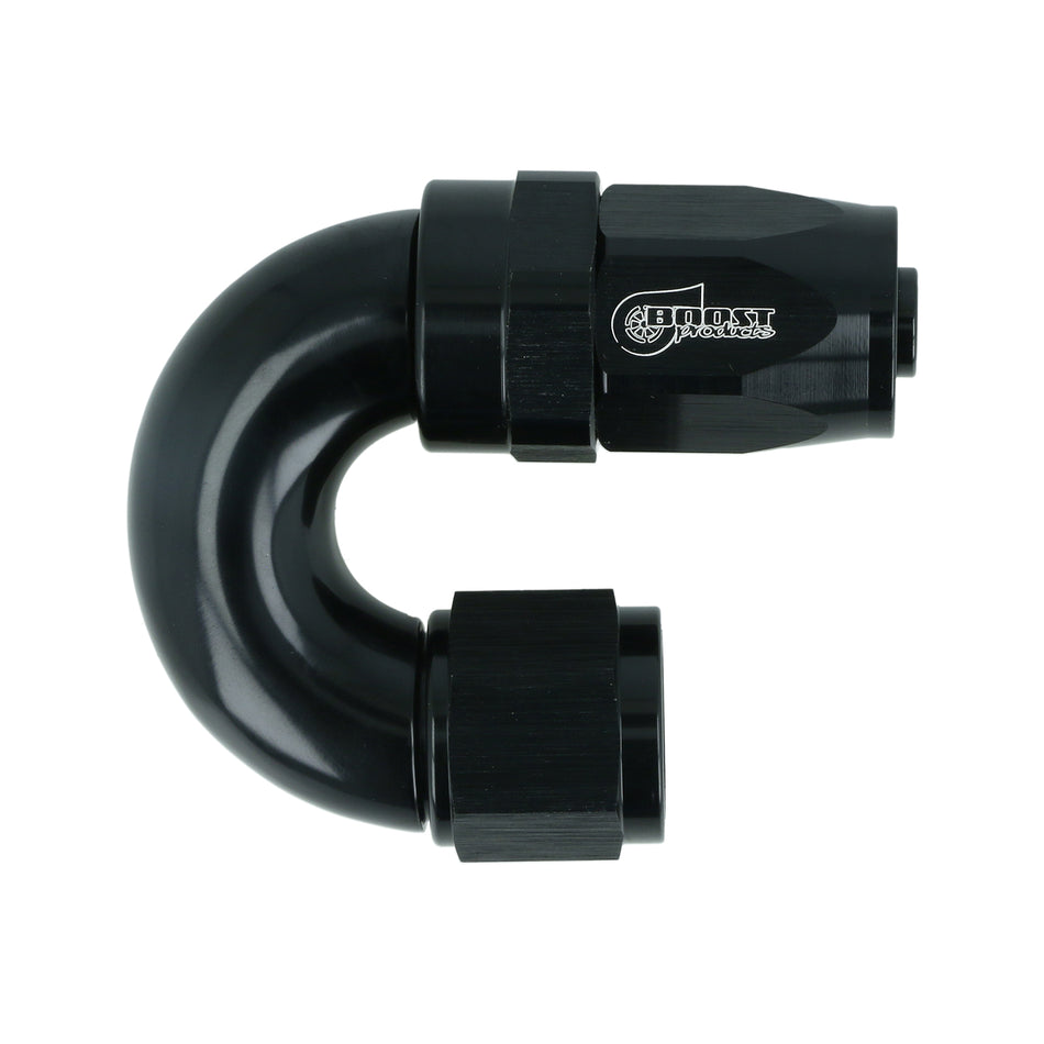BOOST Products High Flow Swivel Hose End -08 AN - 180 degree, black