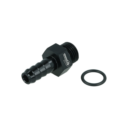 BOOST Products Screw-in Adapter ORB -06 AN male to Barb 8mm (0.325"), black