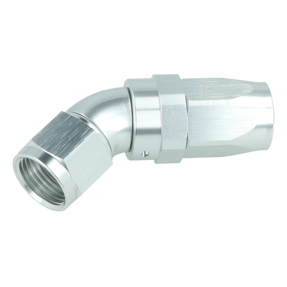 BOOST Products High Flow Swivel Hose End -08 AN - 45 degree, silver