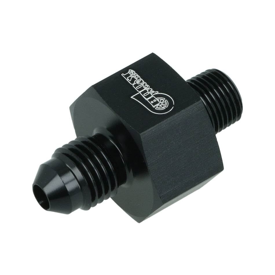 BOOST Products Adapter -04 AN male to 1/8" NPT male with Port 1/8" NPT, black