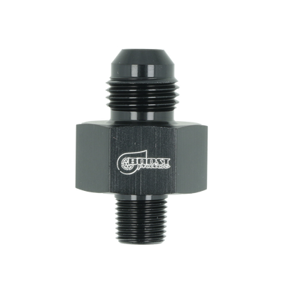 BOOST products Adapter -6 AN male to NPT 1/8" male with Port NPT 1/8" - satin black