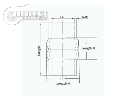 BOOST Products Silicone Coupler with Double Hump, 5" ID - Black