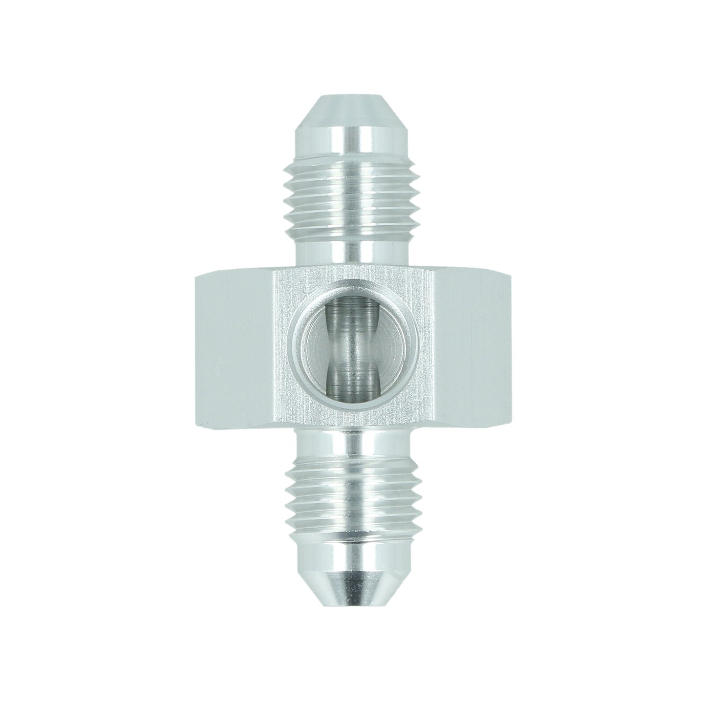 BOOST products Adapter -4 AN male to -4 AN male with Port NPT 1/8" - satin silver