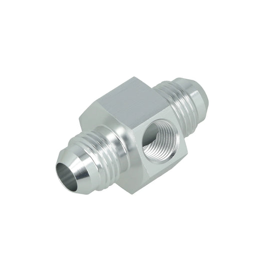 BOOST products Adapter Dash 6 male to Dash 6 male with Port NPT 1/8" - satin silver