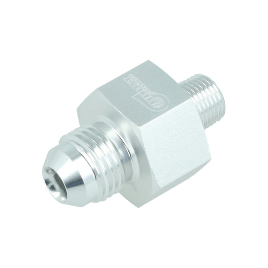 BOOST products Adapter Dash 6 male to NPT 1/8" male with Port NPT 1/8" - satin silver