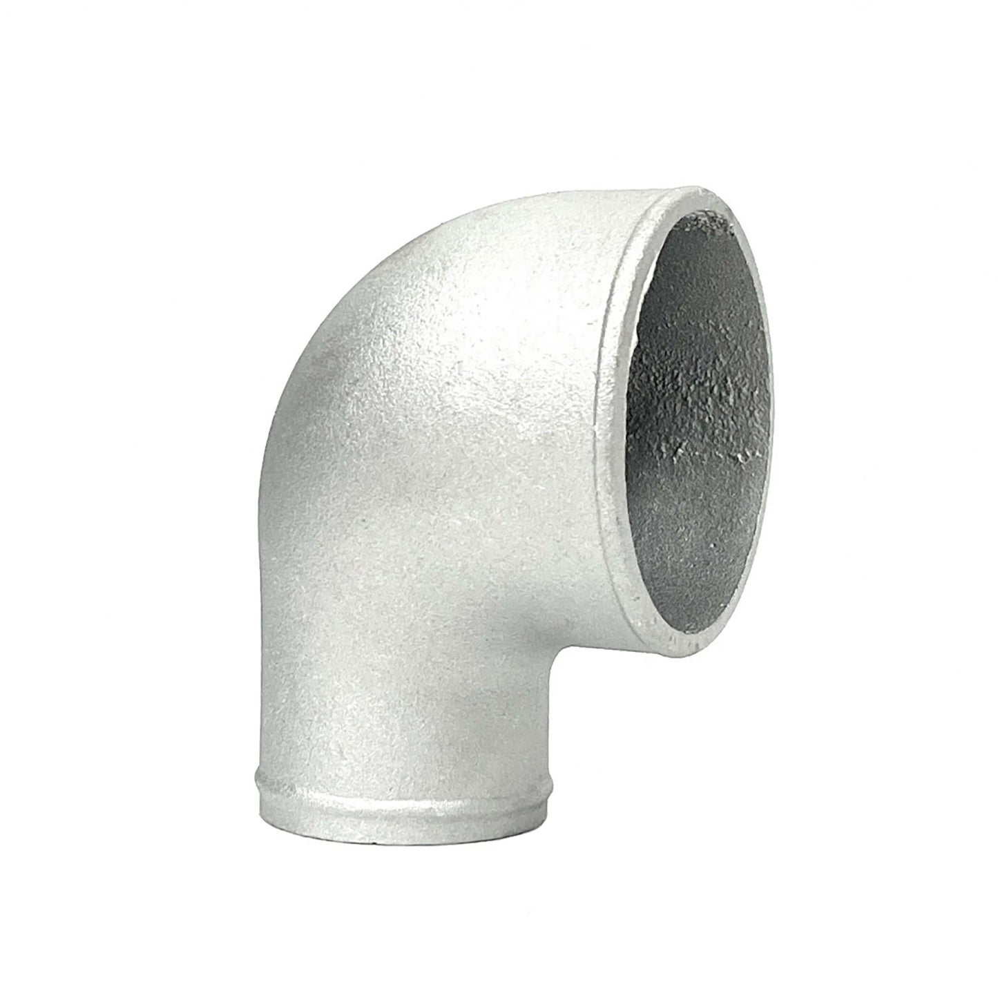 90° cast aluminum reducing elbow 3.5" / 89mm to 3.0" 76mm - tight radius