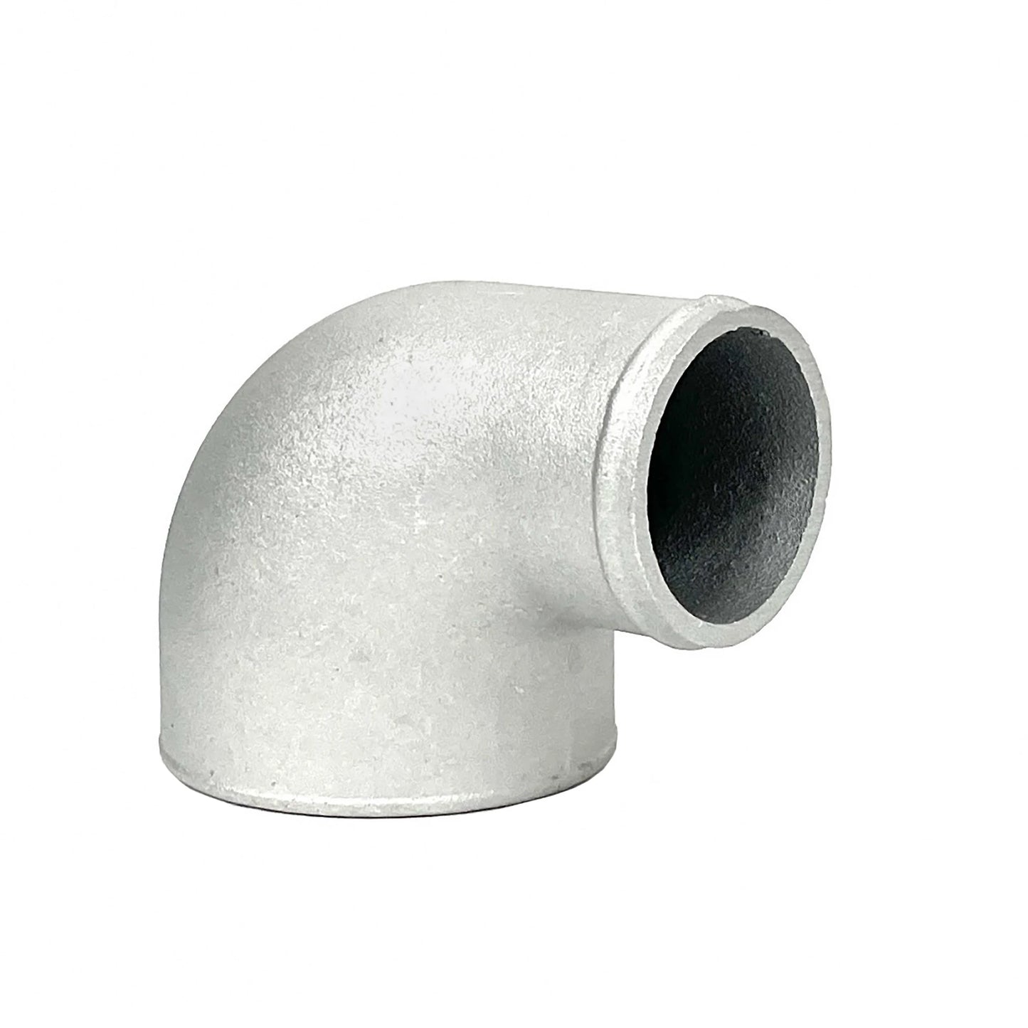 90° cast aluminum reducing elbow 3.5" / 89mm to 3.0" 76mm - tight radius