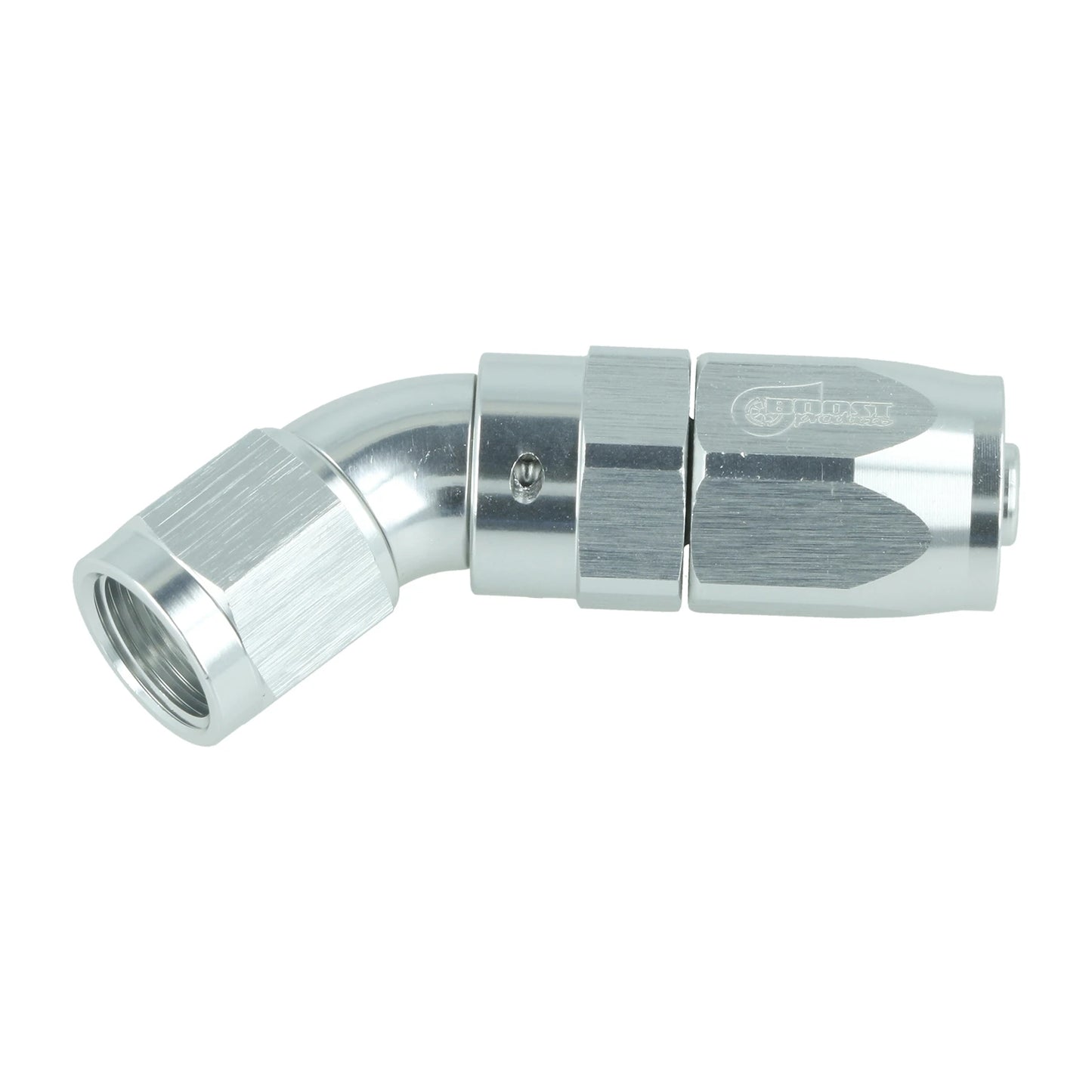 BOOST products High Flow Swivel Hose End -6 AN - 45° - silver