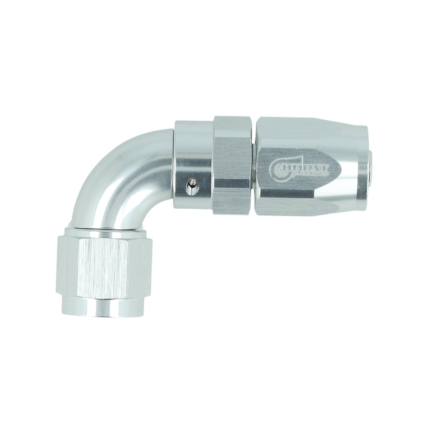 BOOST products High Flow Swivel Hose End -6 AN - 90° - silver